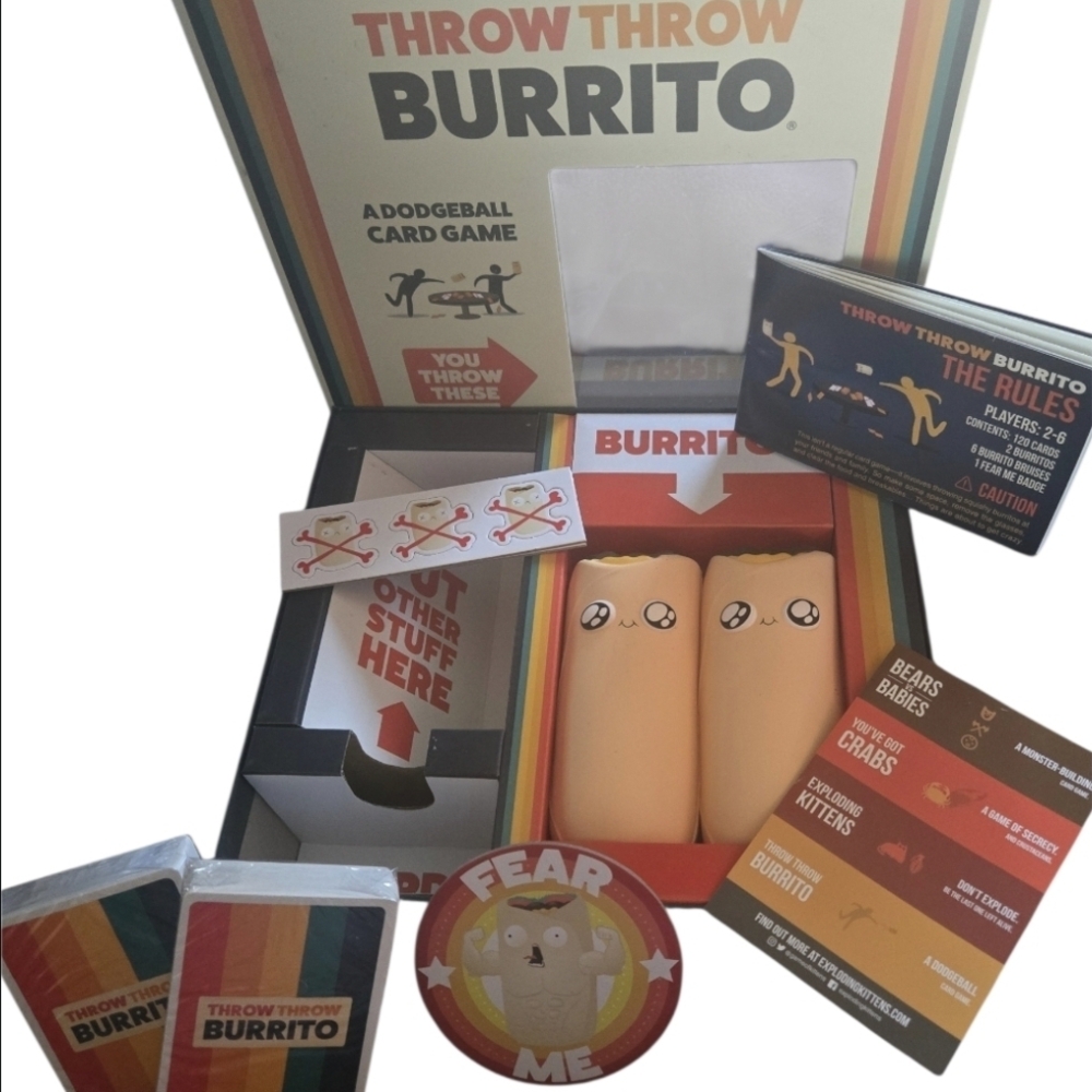 Exploding Kittens Throw Throw Burrito Party Board Game-New